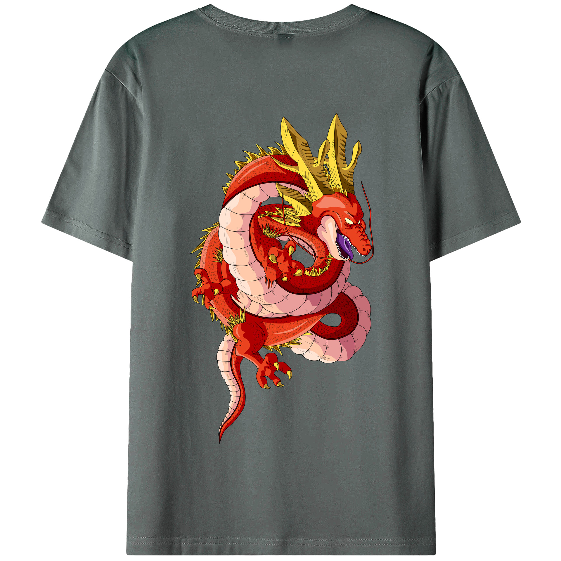 （画像用） ドラゴンボール 神龍 シェンロン DRAGON BALL Shenron 綿100％半袖Tシャツ（背面プリント）